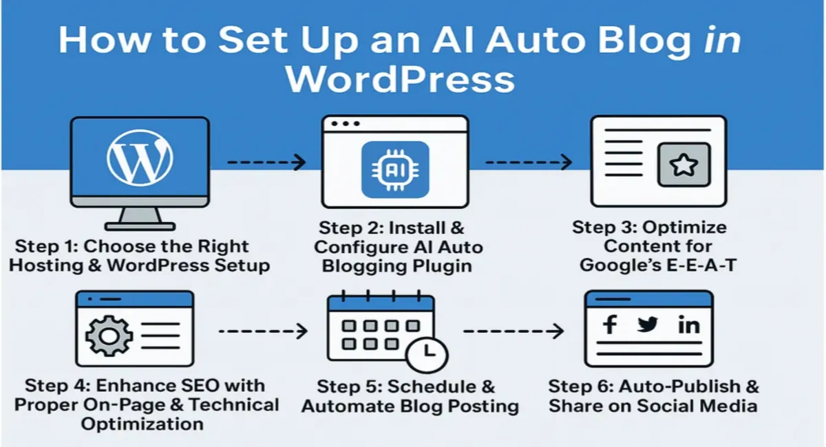 Top benefits of AI autoblogging including saving time, boosting SEO rankings, creating passive income, and offering high scalability through automation