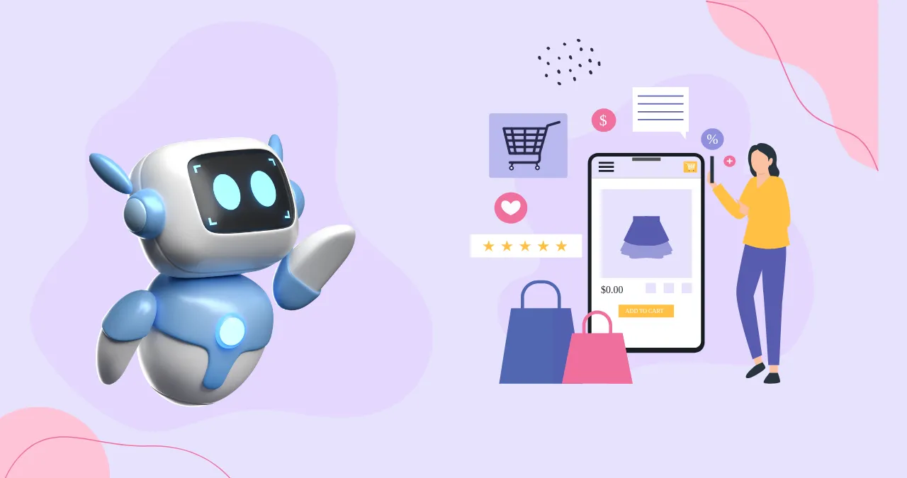 An illustration image of AI driven E-commerce for customer service
