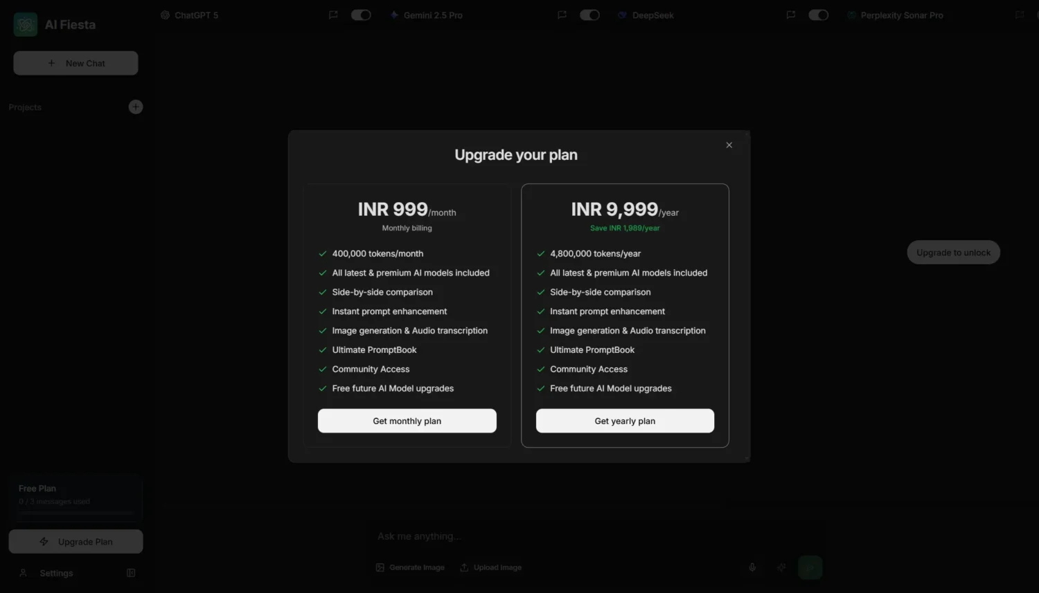 An image AI Fiesta pricing 
