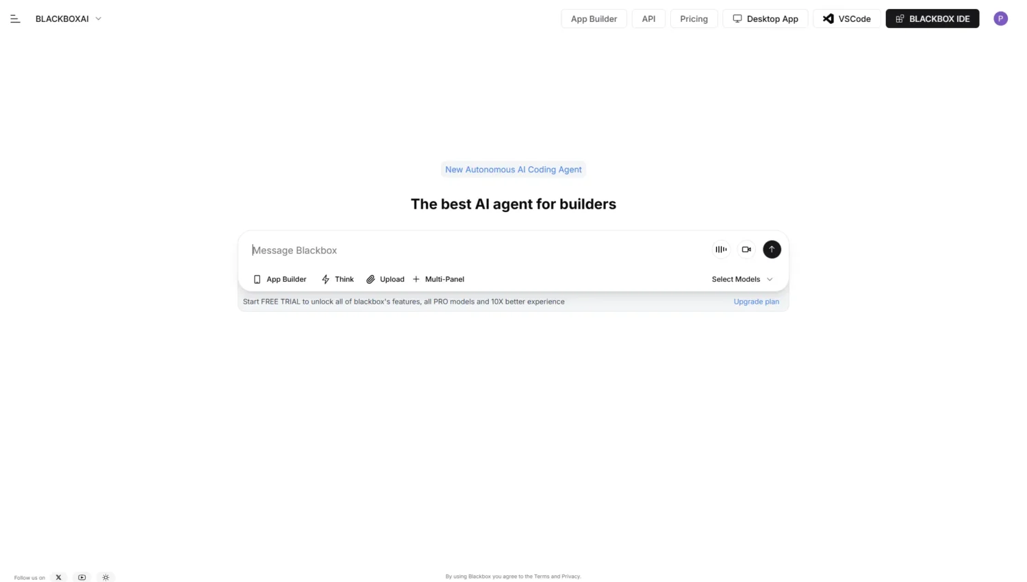 An image of Blackbox AI interface