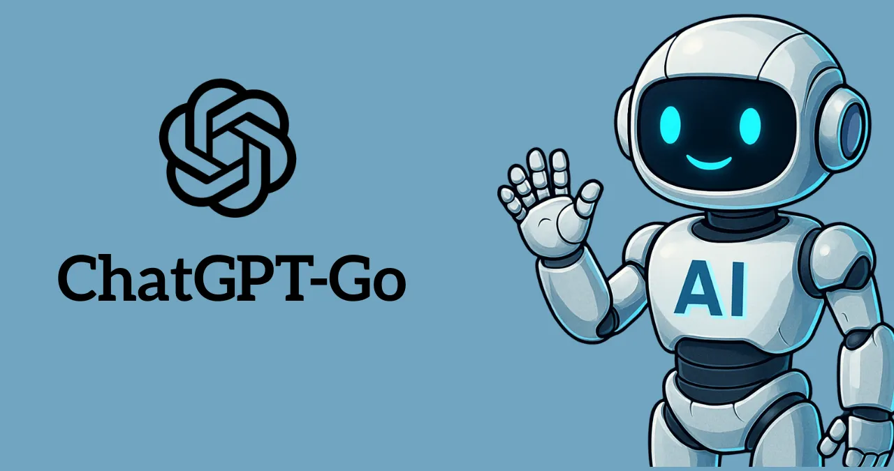 An image of OpenAI ChatGPT-Go and AI robot waving hand