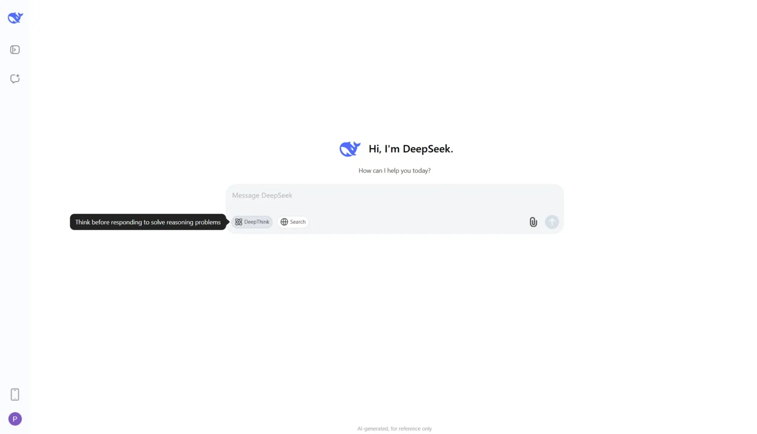 An image of Deepseek dashboard interface