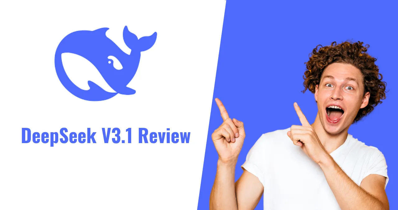 An image of a man pointing fingers for DeepSeek V3.1 Review