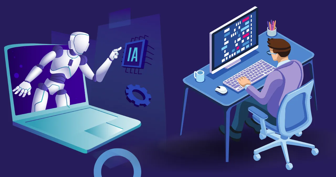 Au illustration image showing use of AI in graphic design automation