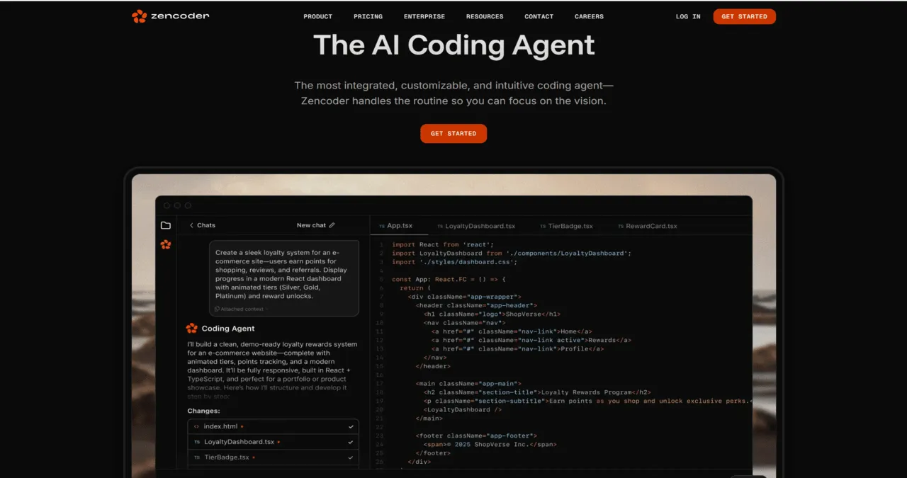 Screenshot of Zencoder dashboard interface