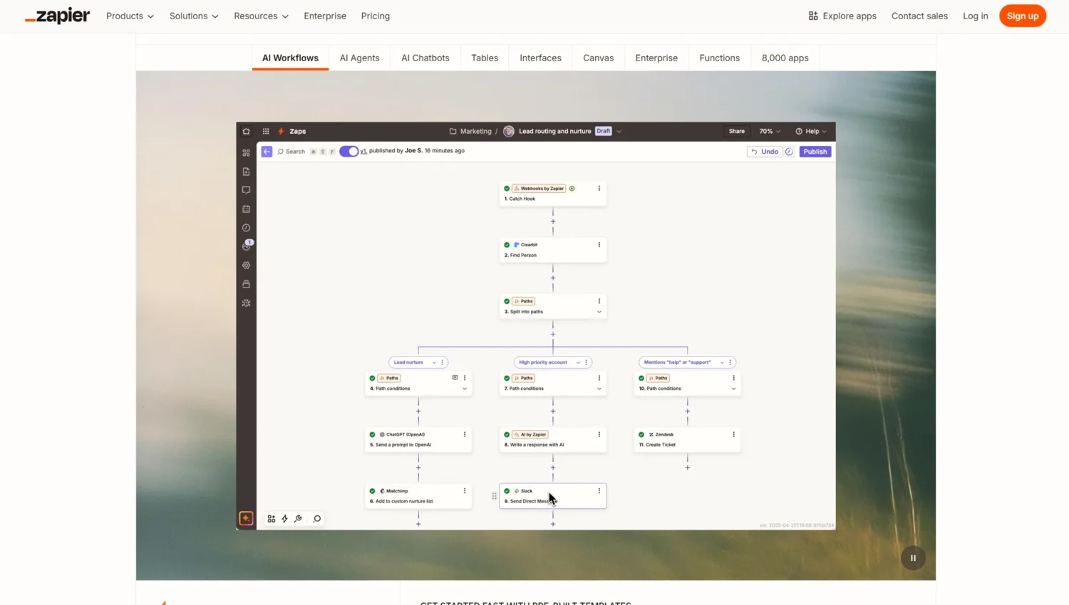 An image of zapier interface