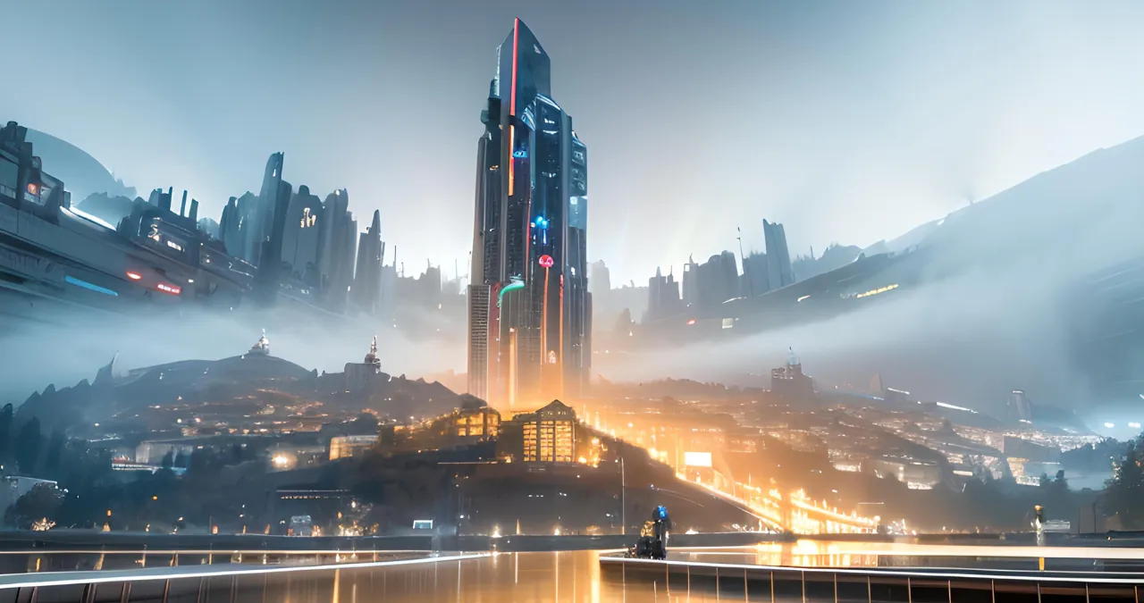 An image of futuristic AI city