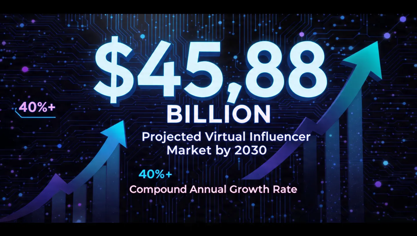 an inforgraphics image of market opportunity of AI infulencer
